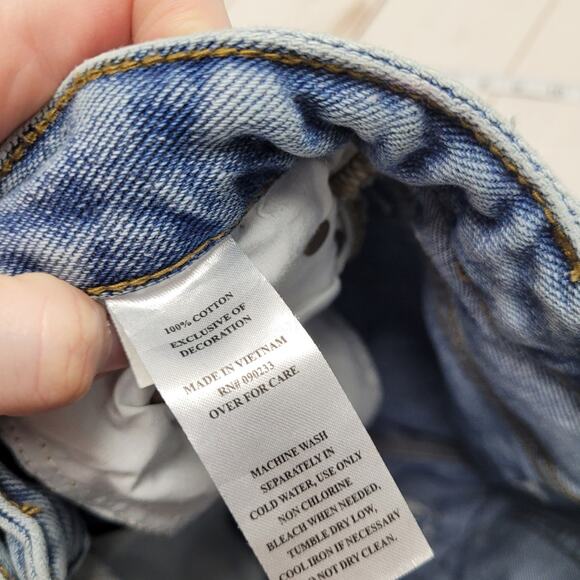 Pacsun Playboy back slash boyfriend jeans high rise painted logo - Picture 8 of 9